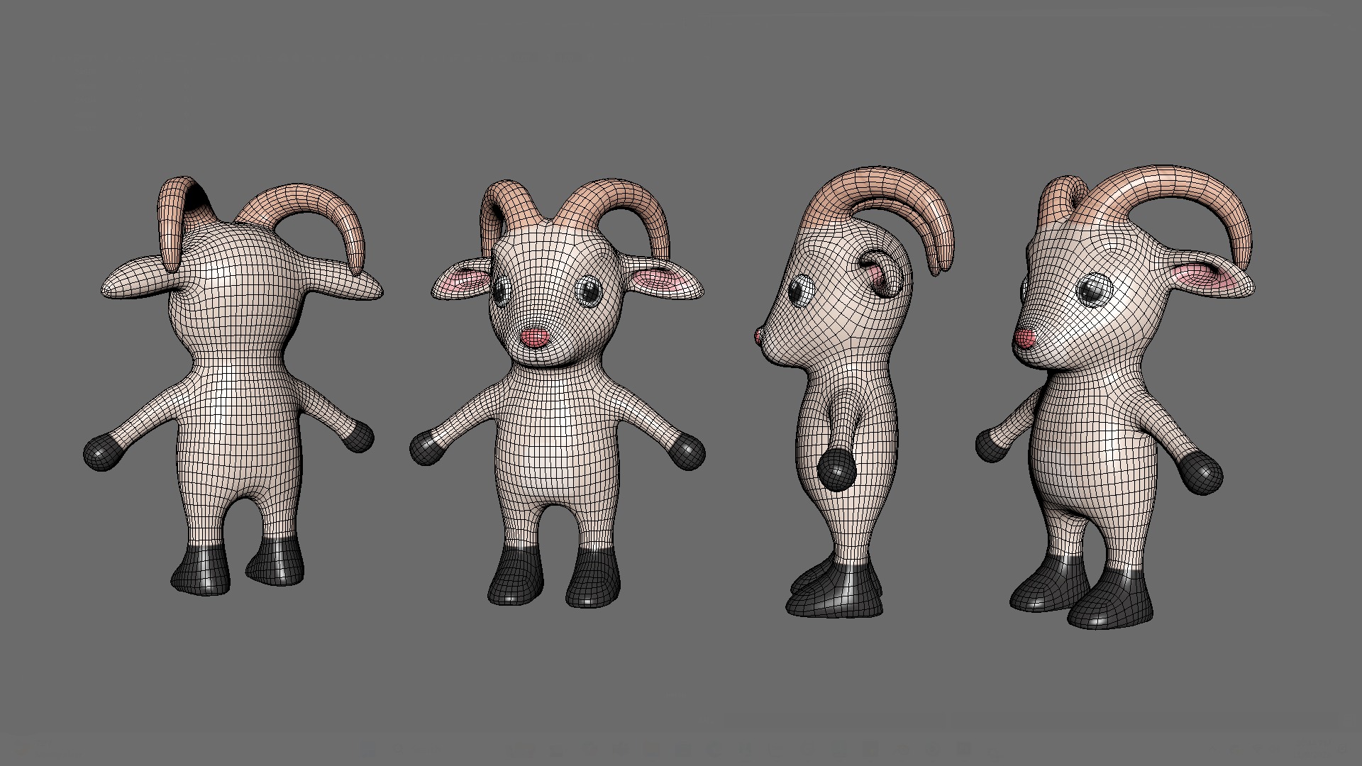 High-Quality 3D Cute Goat - Animated for Games Low-poly 3D model_13