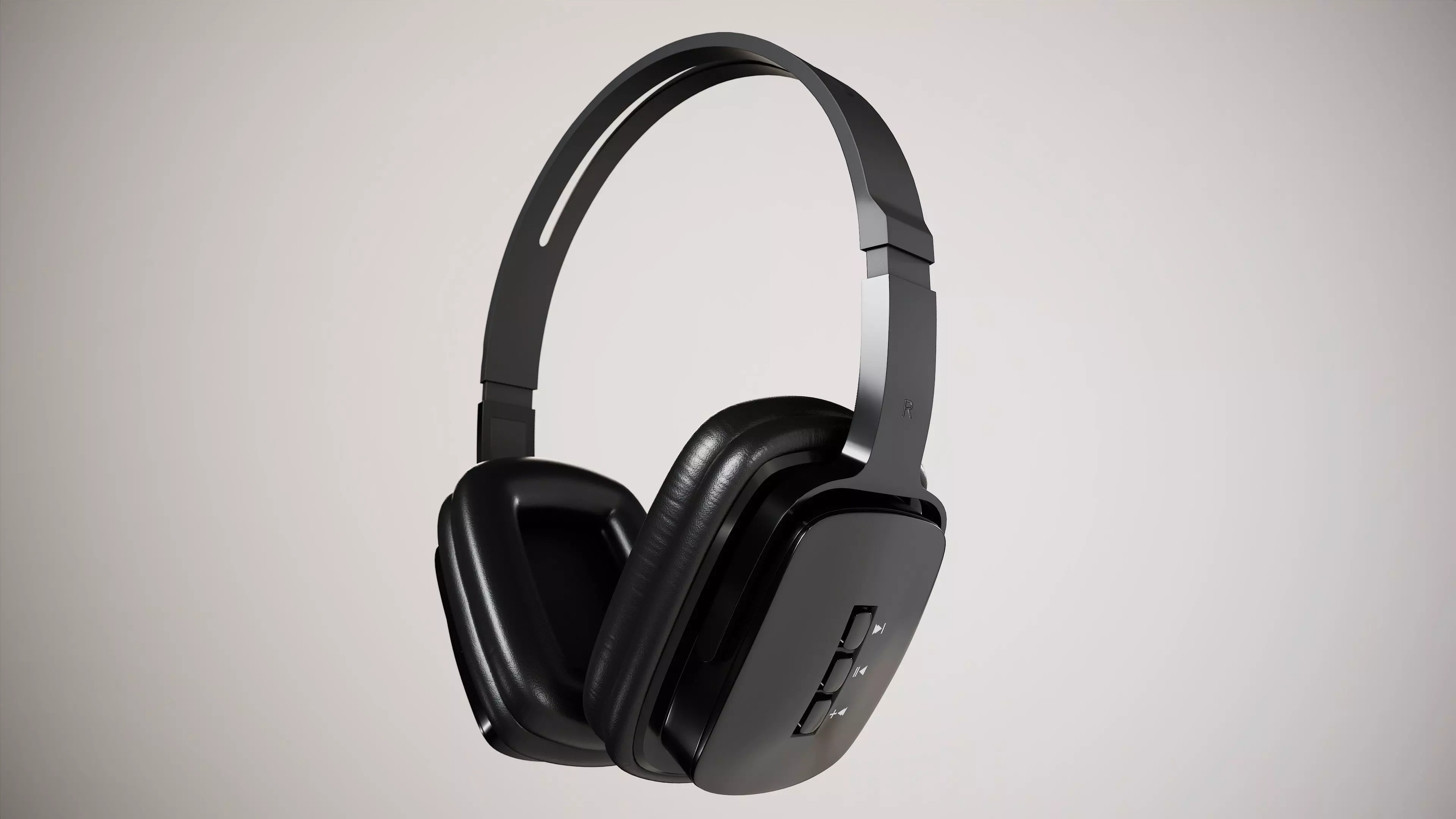Wireless Headphone 3D model Low-poly 3D model_0