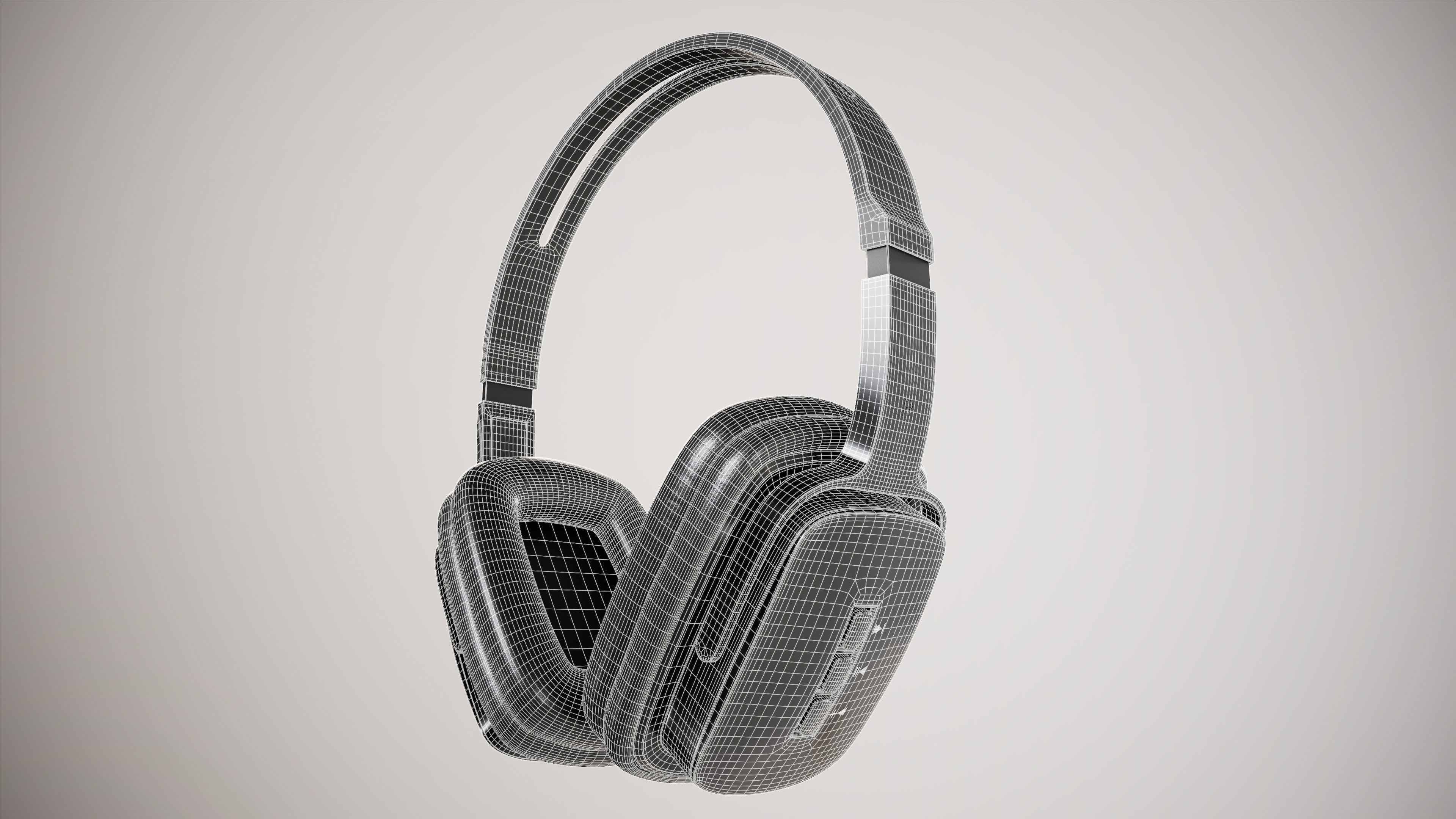 Wireless Headphone 3D model Low-poly 3D model_5