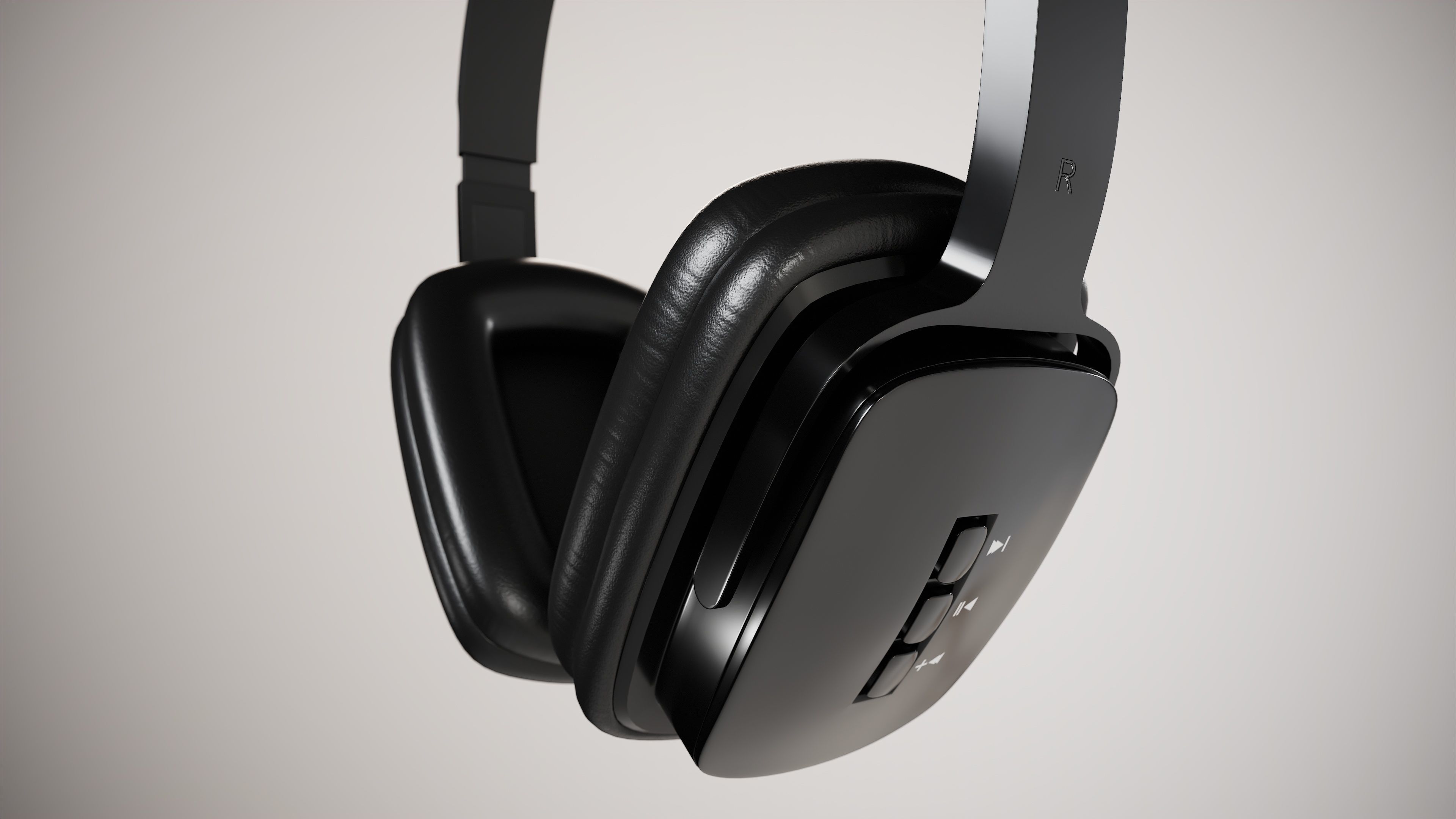 Wireless Headphone 3D model Low-poly 3D model_1