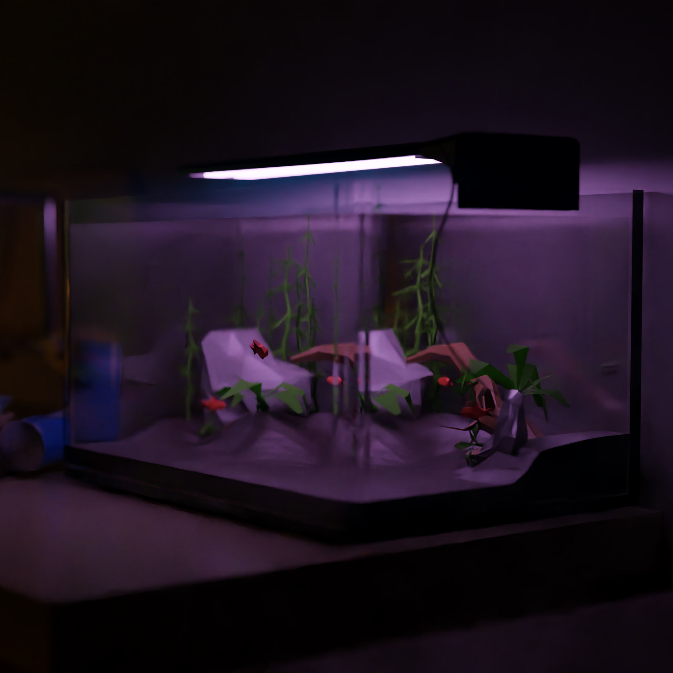 Aquarium Low poly Free low-poly 3D model_1