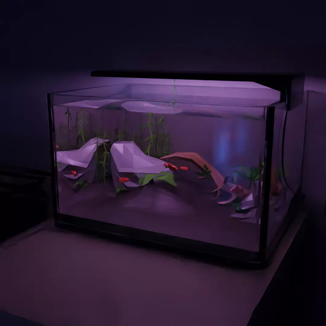 Aquarium Low poly Free low-poly 3D model_0