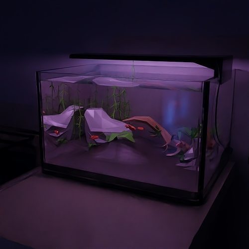 Aquarium Low poly Free low-poly 3D model