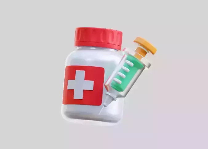 Vaccination 3d Illustration Low-poly 3D model