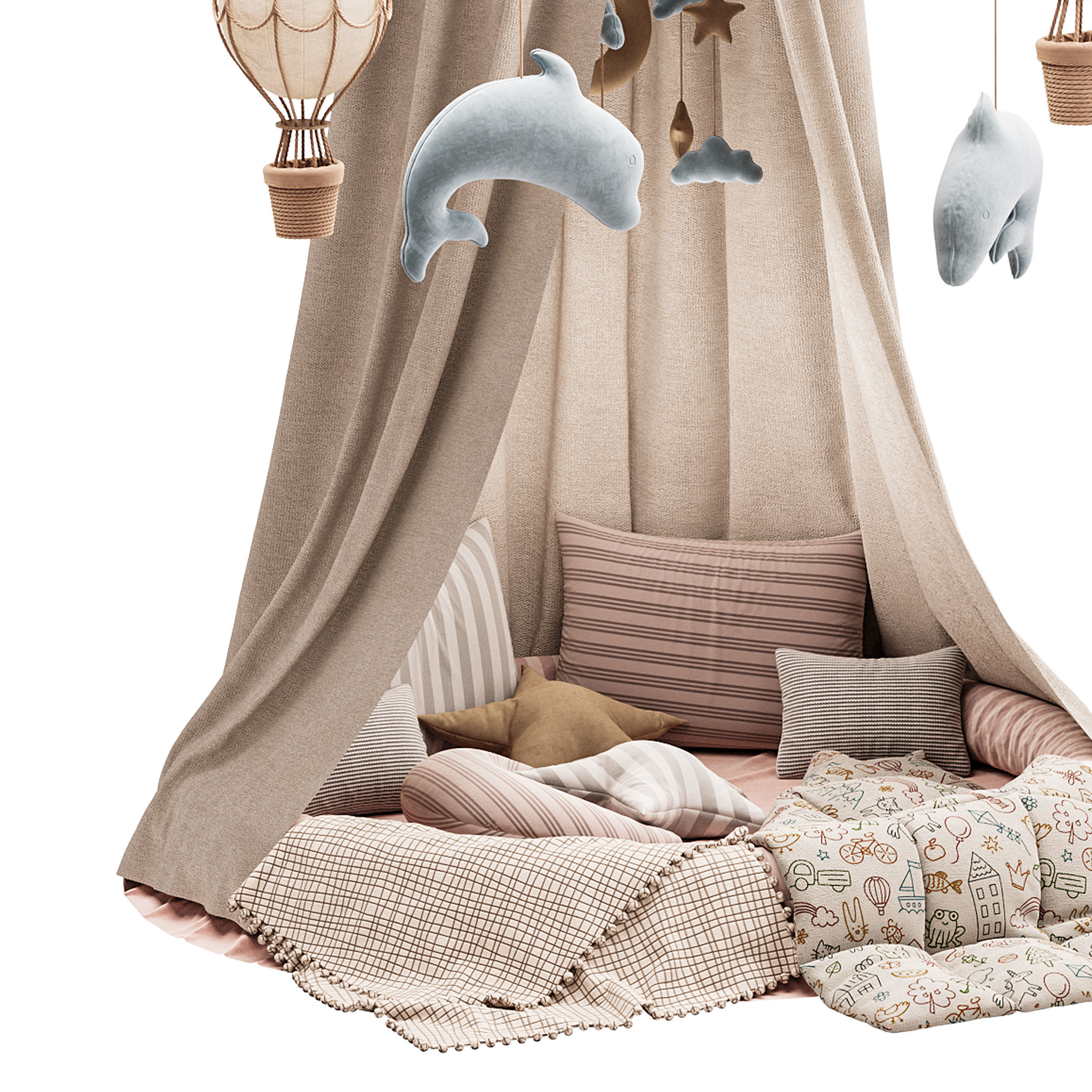 Baby bed 3 3D model_4