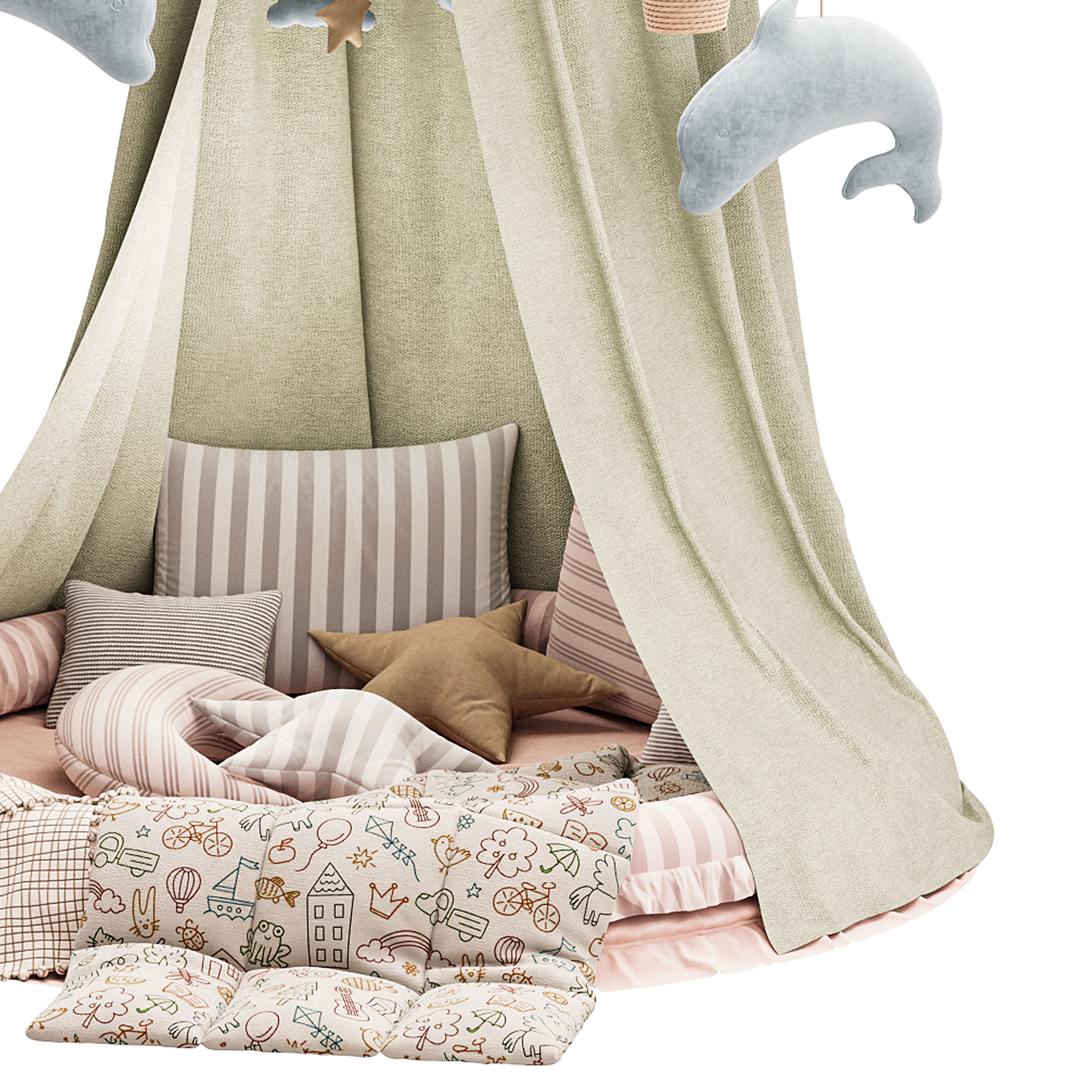 Baby bed 3 3D model_9