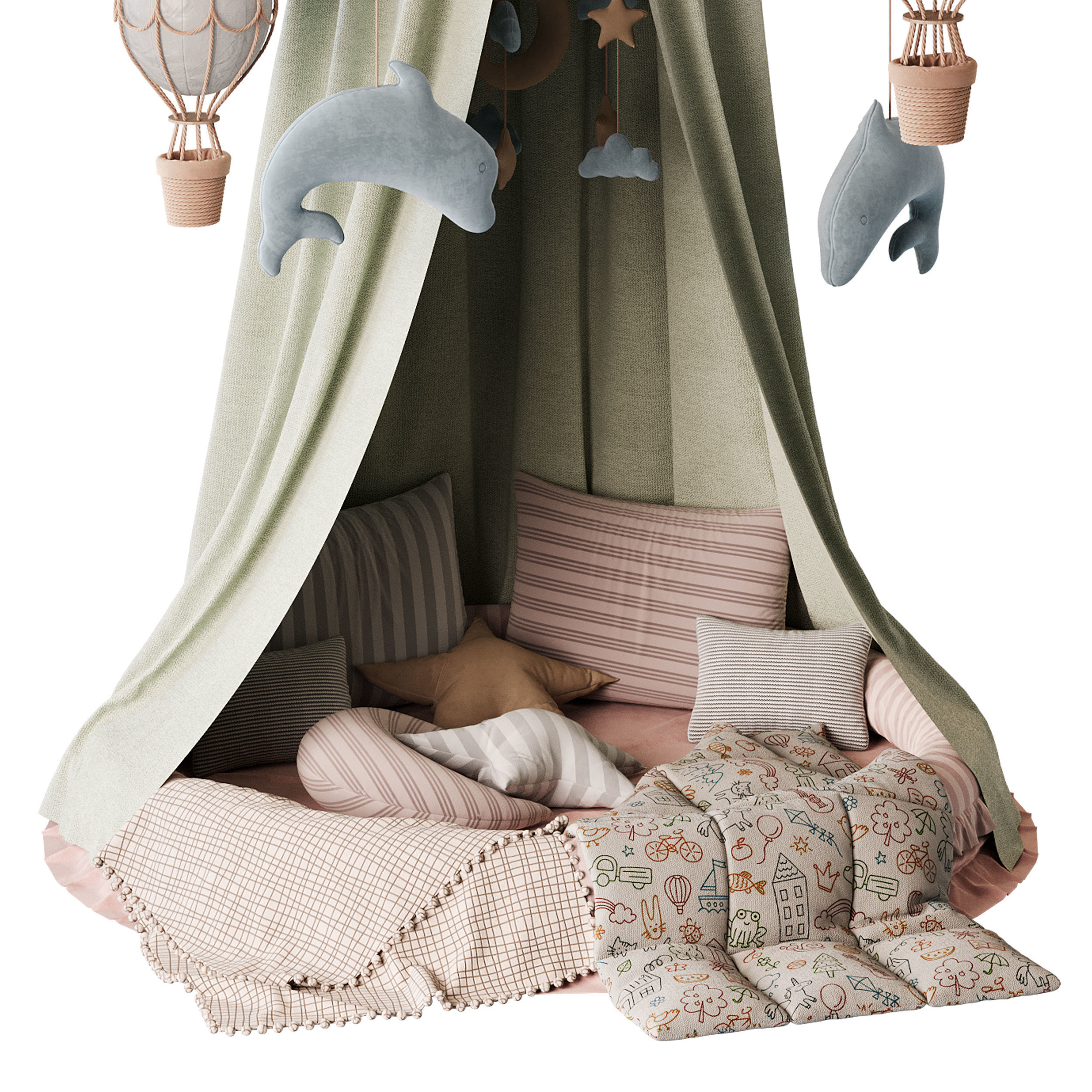 Baby bed 3 3D model_8