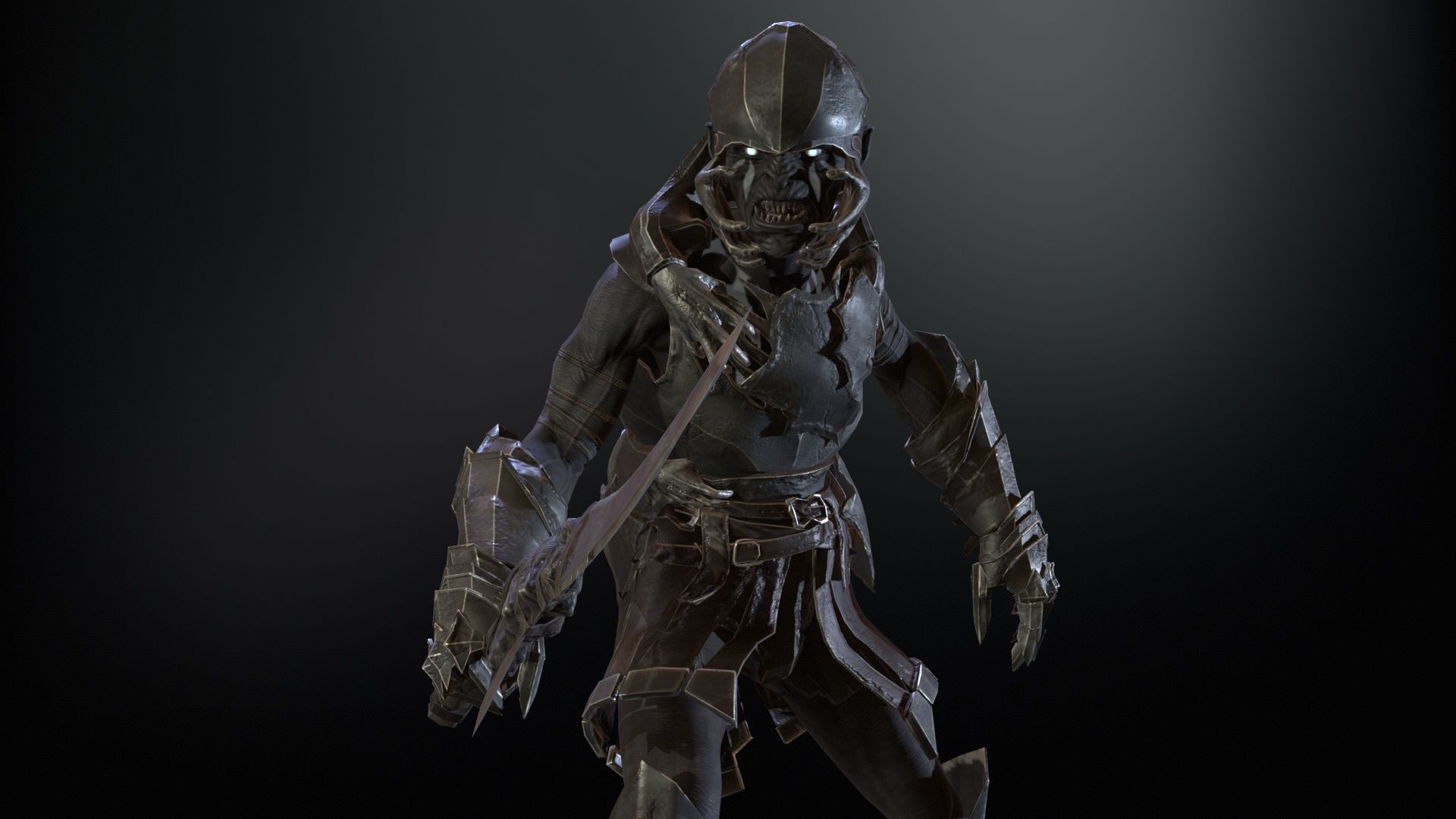 SkinnyOrc20 Low-poly 3D model_9