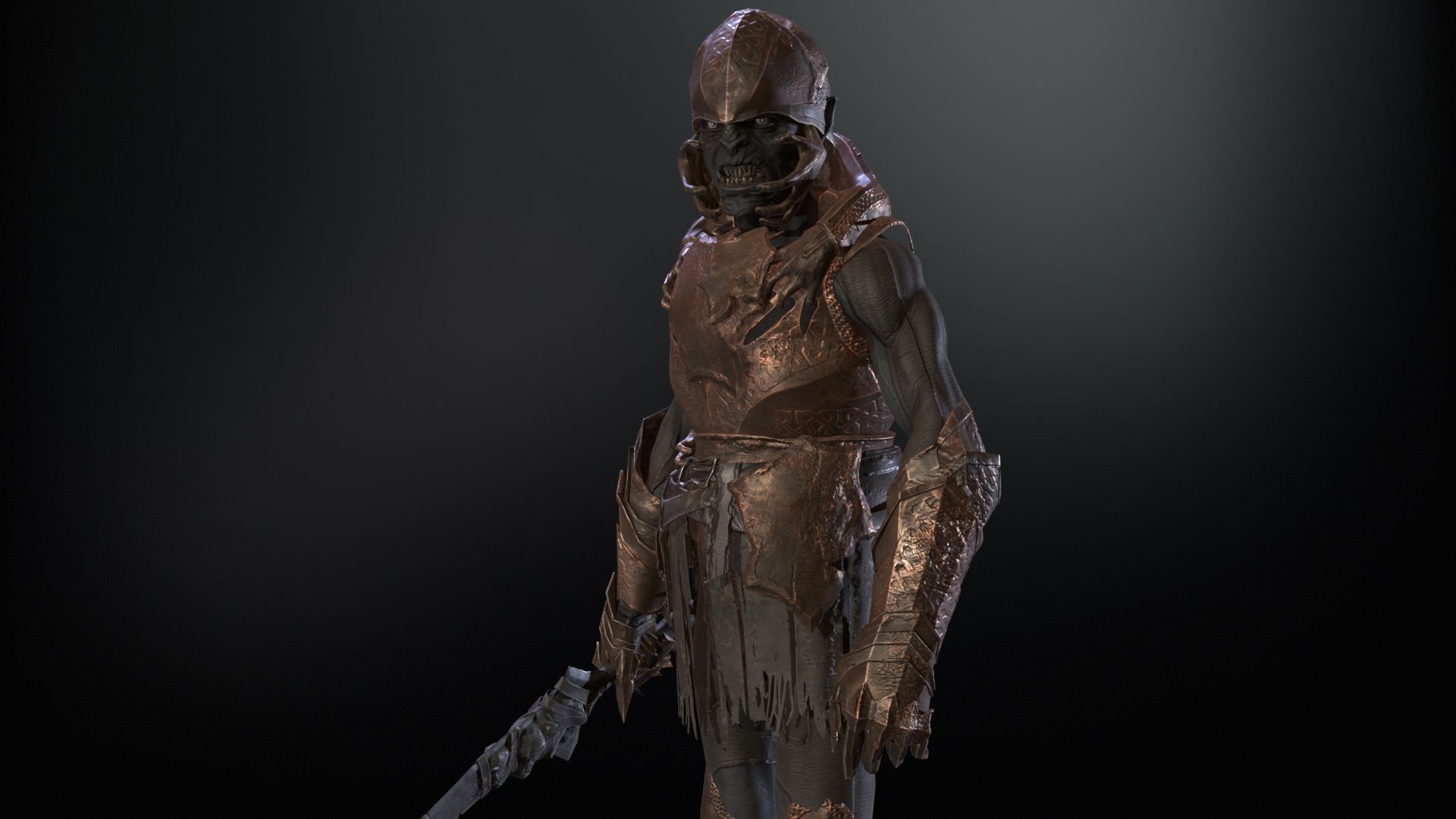 SkinnyOrc20 Low-poly 3D model_11