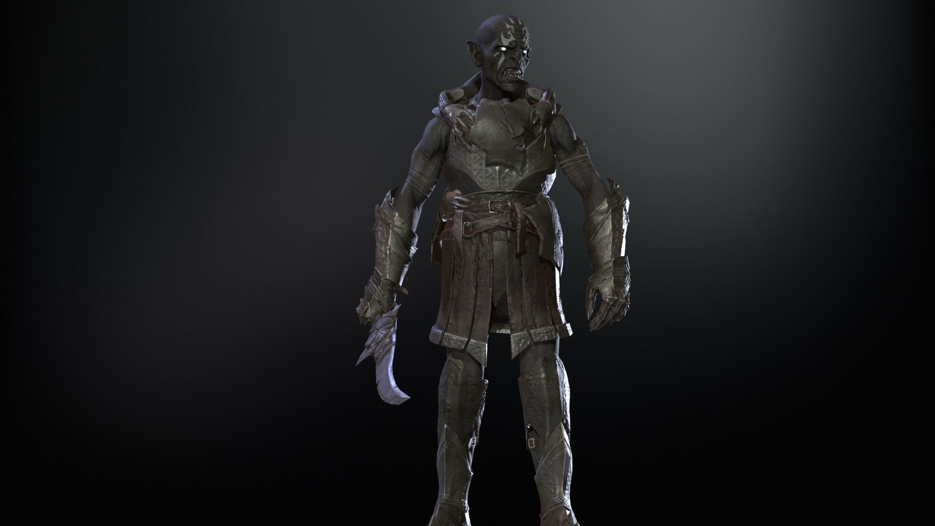 SkinnyOrc20 Low-poly 3D model_16