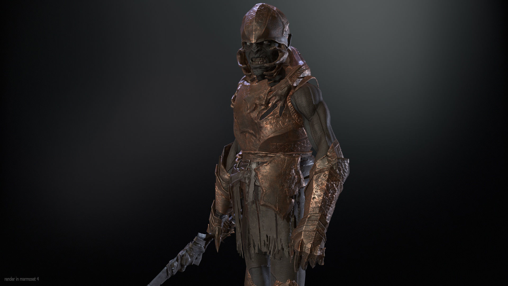 SkinnyOrc20 Low-poly 3D model_2