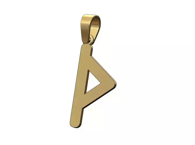Thurisaz viking runes initials alphabet pendant charm bail 3D print model