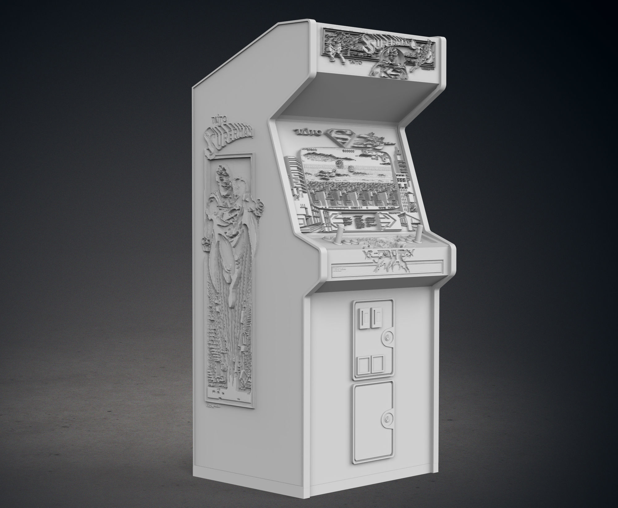 Superman Arcade Cabinet with Lithophane 3D print model_9