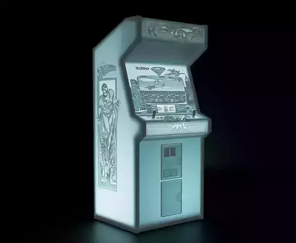 Superman Arcade Cabinet with Lithophane 3D print model