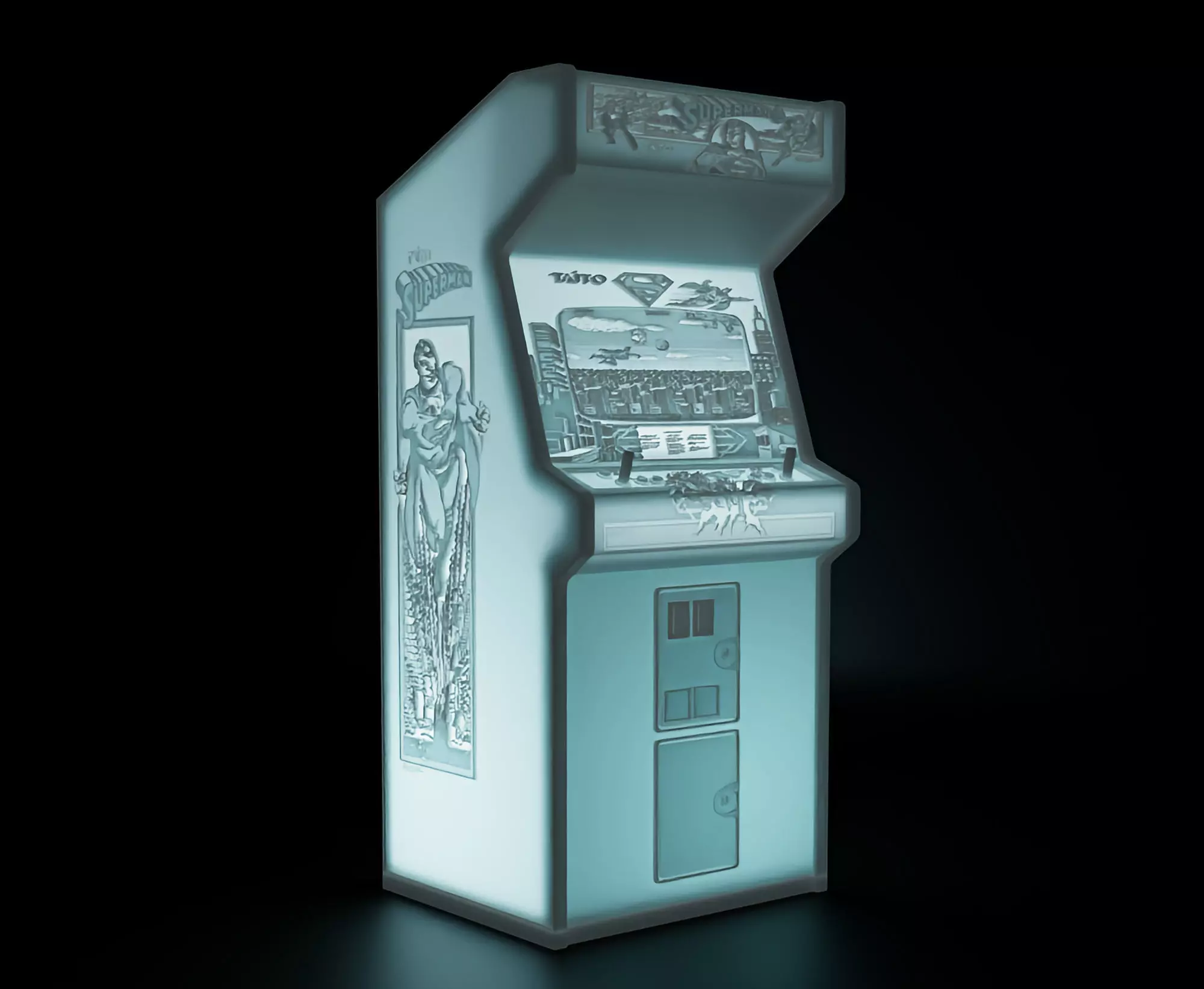 Superman Arcade Cabinet with Lithophane 3D print model_0