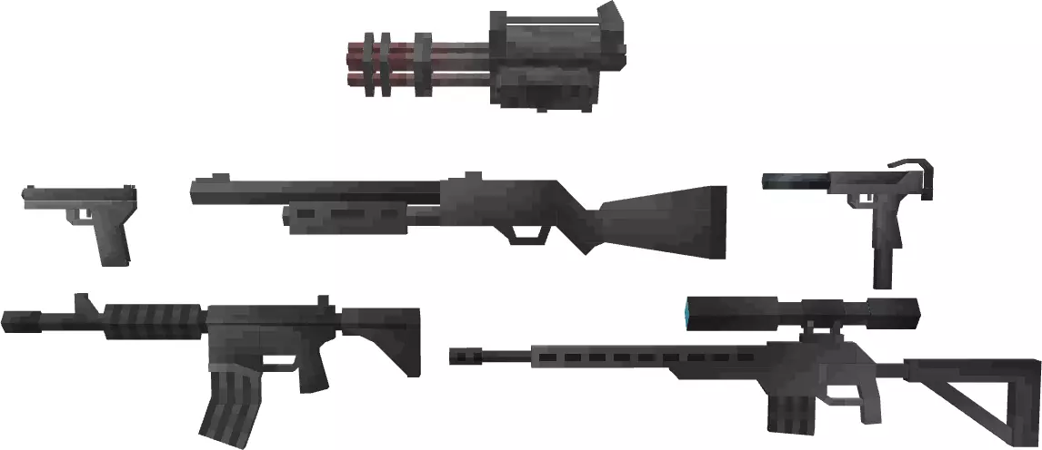 Low poly gun pack Low-poly 3D model_0