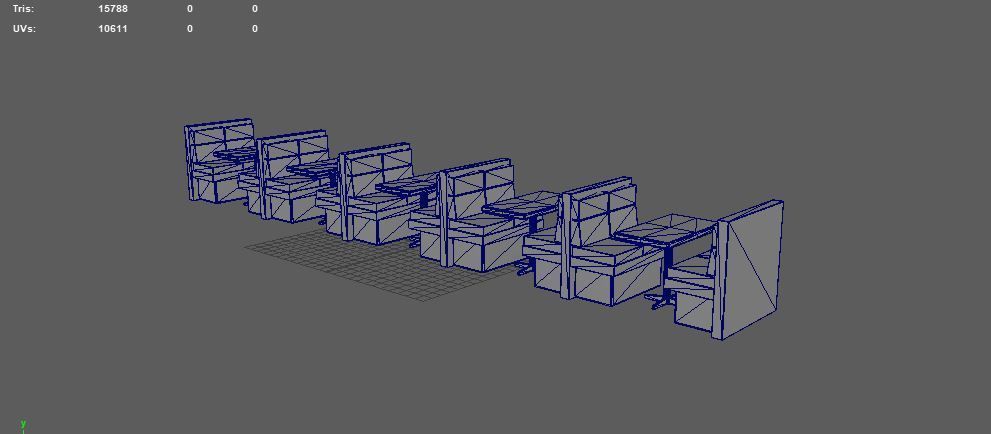 Restaurant sofa 3D model_12