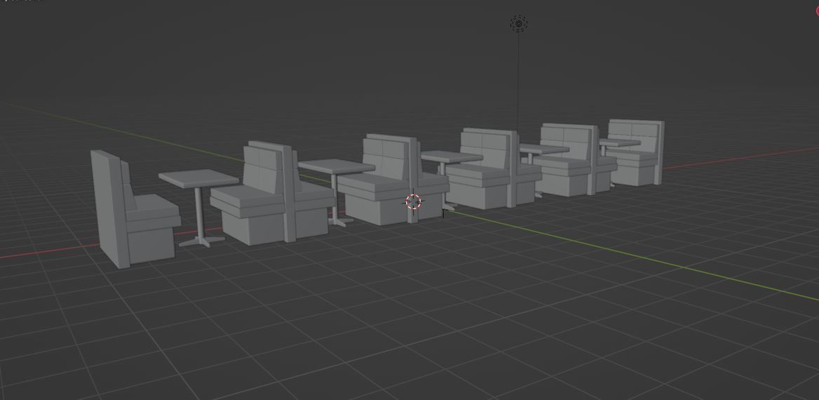 Restaurant sofa 3D model_11