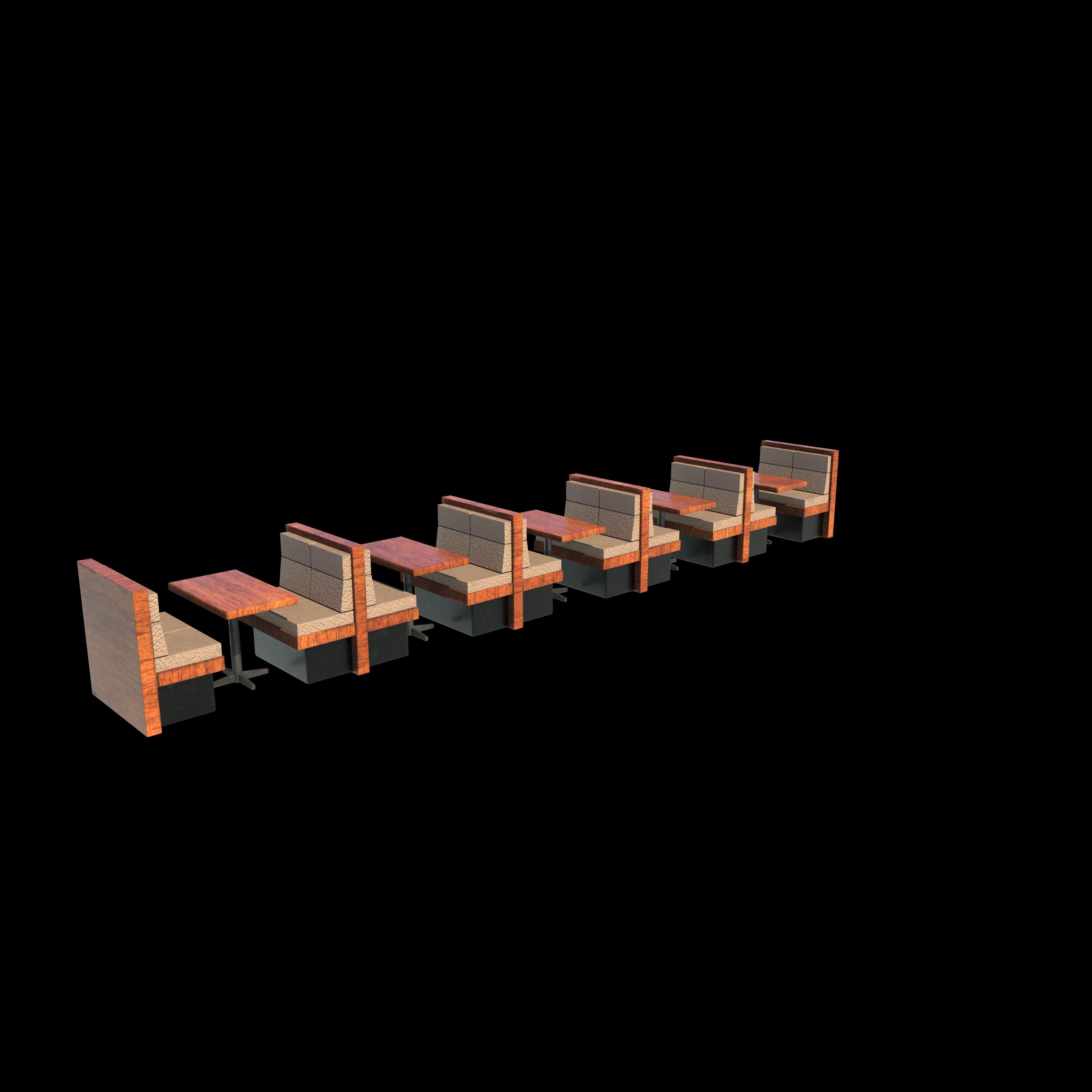 Restaurant sofa 3D model_6