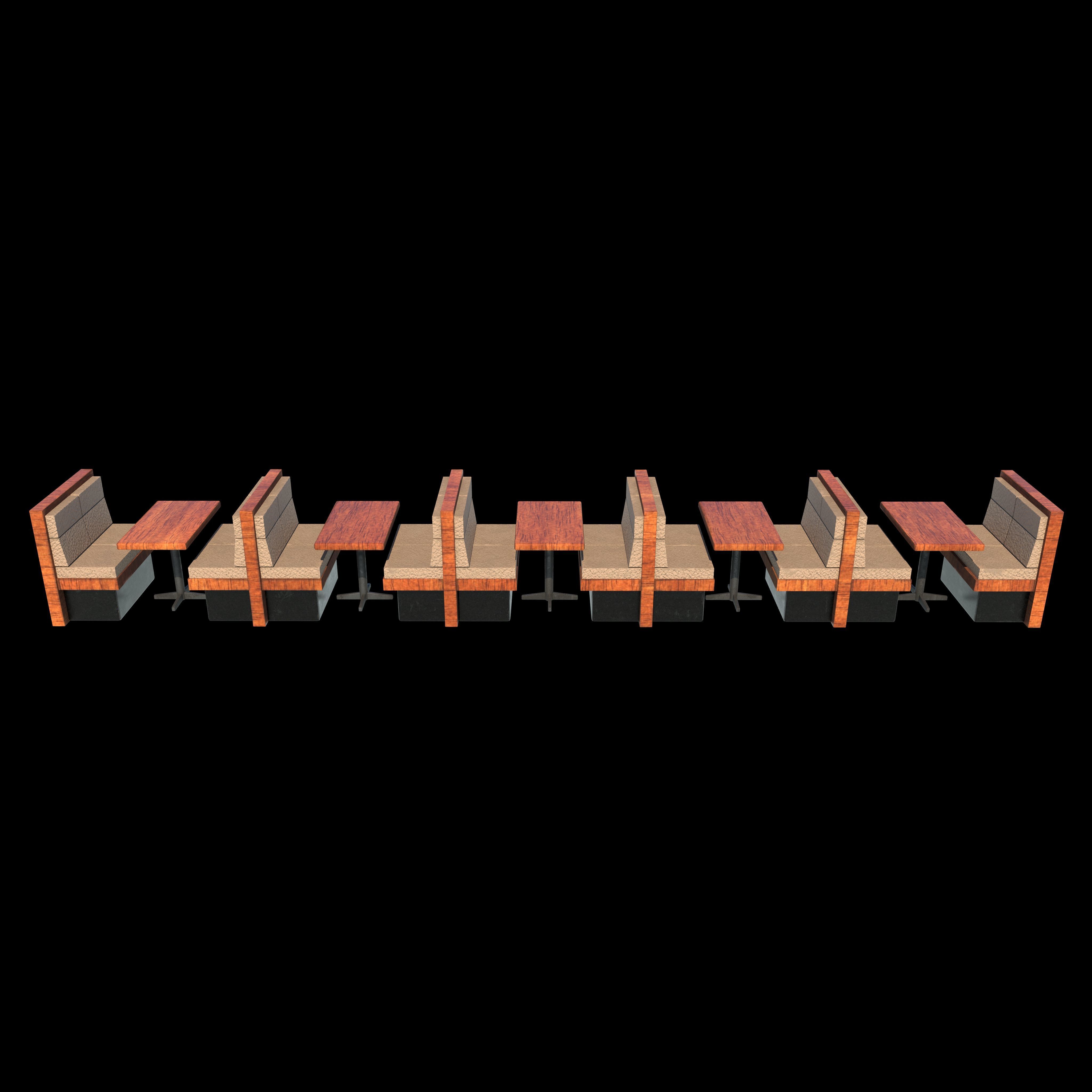 Restaurant sofa 3D model_7