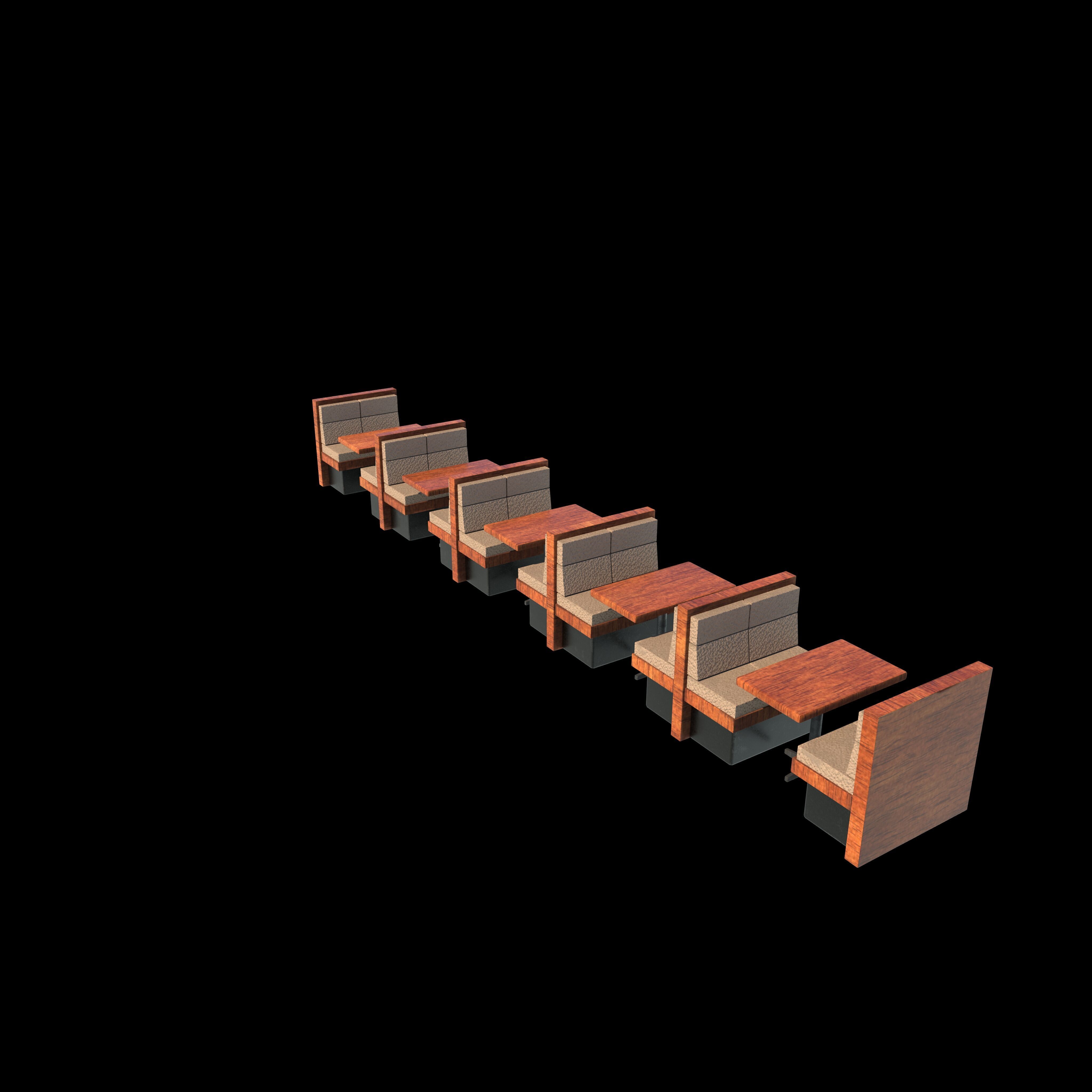 Restaurant sofa 3D model_8