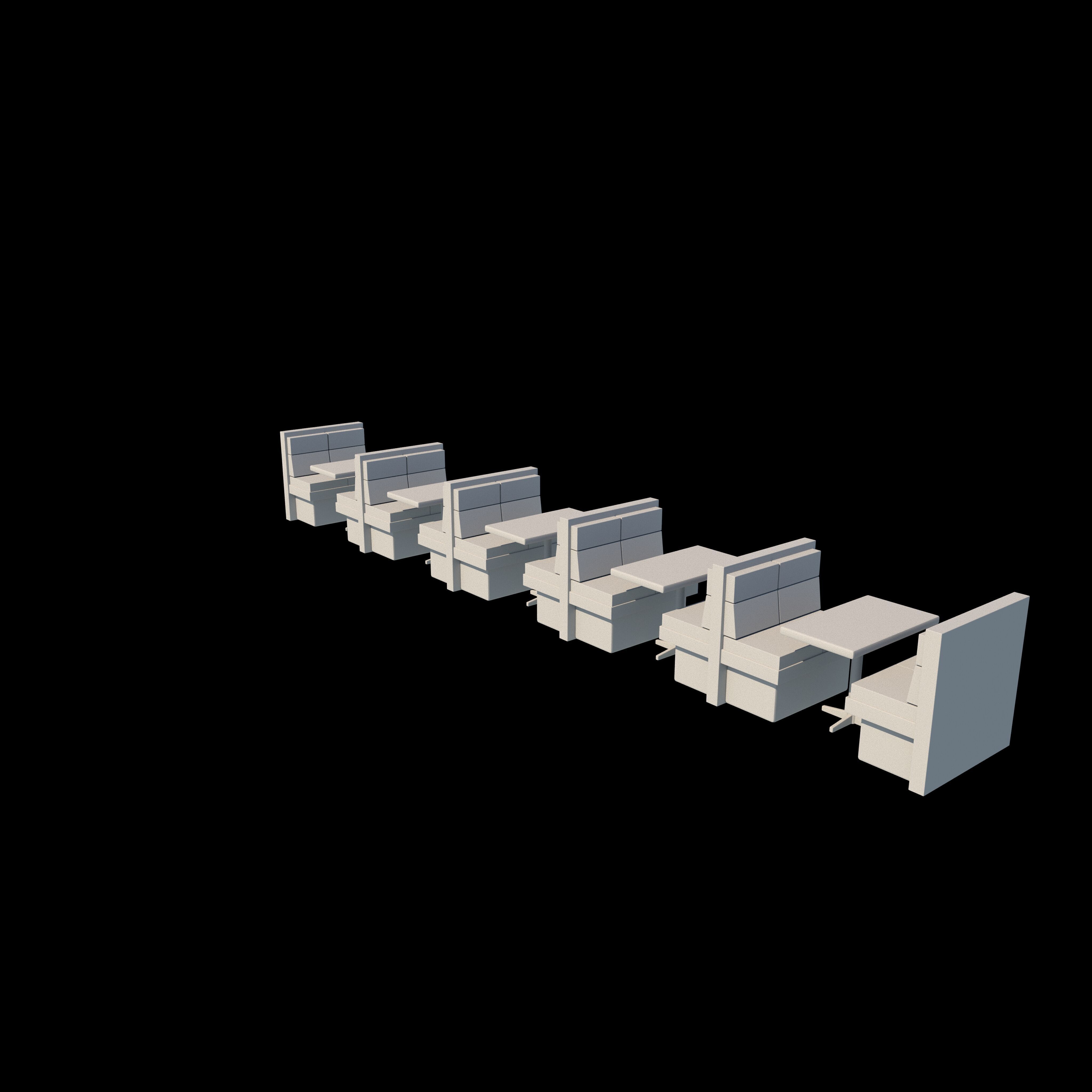 Restaurant sofa 3D model_9