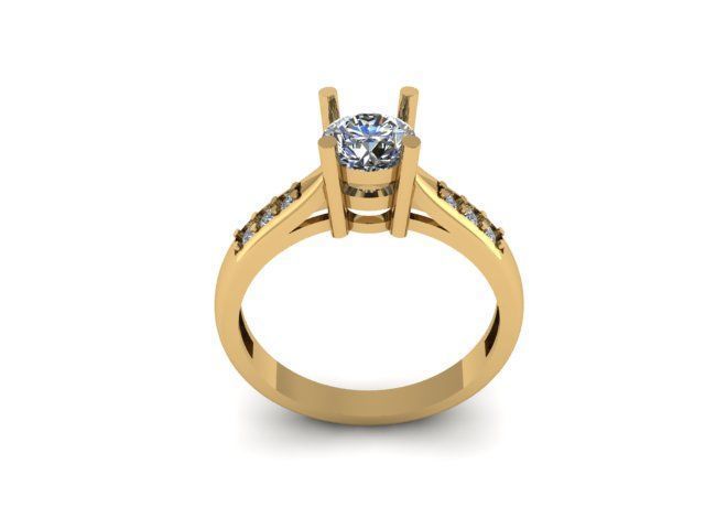 solitair ring for daimonds 3D print model_3