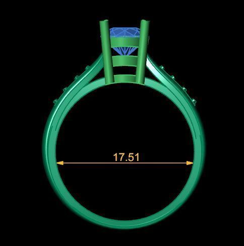 solitair ring for daimonds 3D print model_17