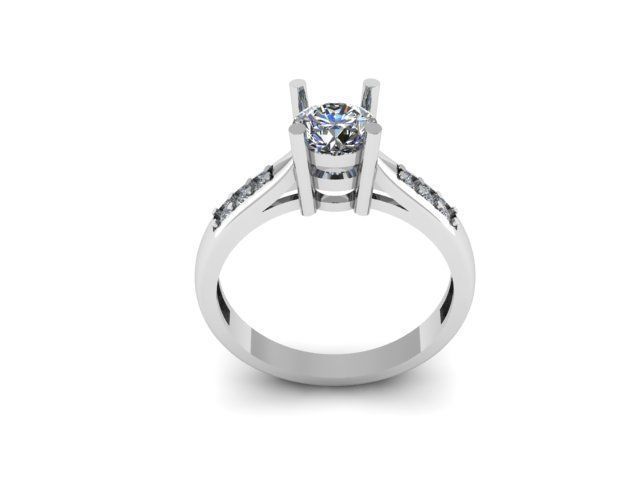 solitair ring for daimonds 3D print model_4