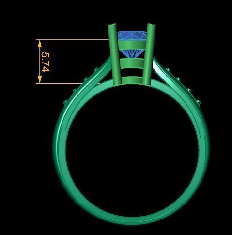 solitair ring for daimonds 3D print model_22