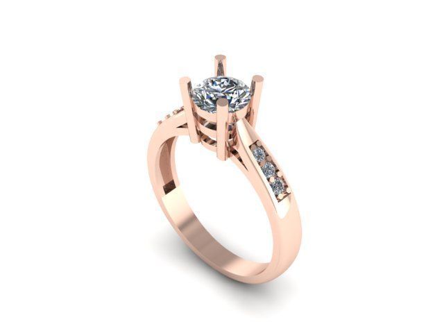 solitair ring for daimonds 3D print model_2