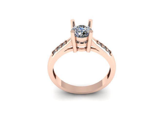 solitair ring for daimonds 3D print model_5