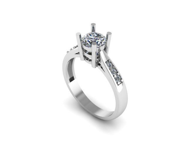 solitair ring for daimonds 3D print model_1