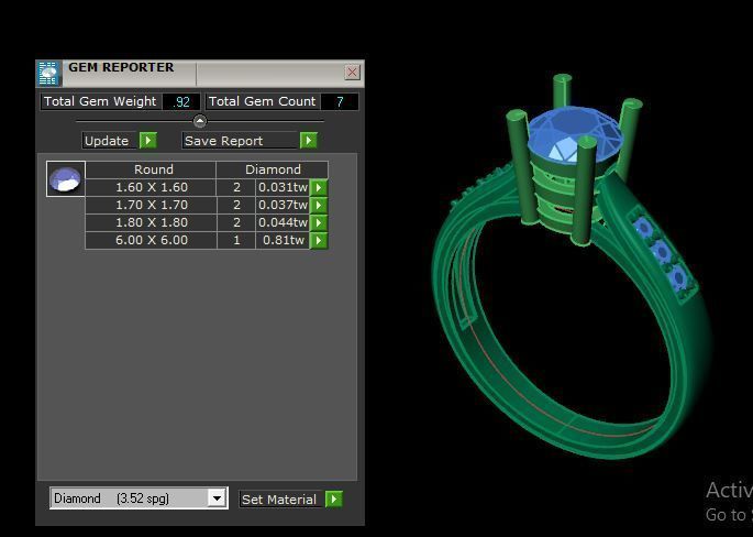 solitair ring for daimonds 3D print model_19