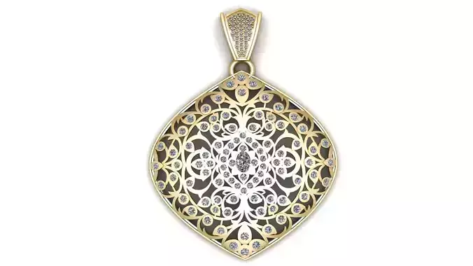 RHODIUM DIAMOND PENDANT 3D PRINTABLE MODEL