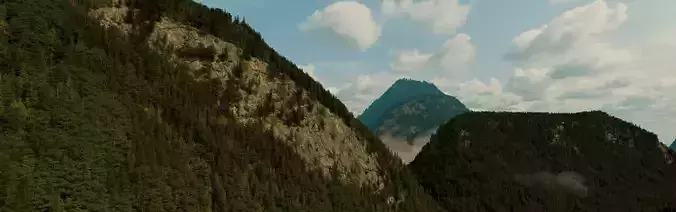 Landscape High Peaks Low-poly 3D model