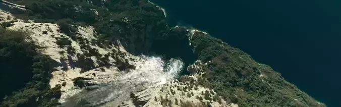 Landscape Coastal Waterfall