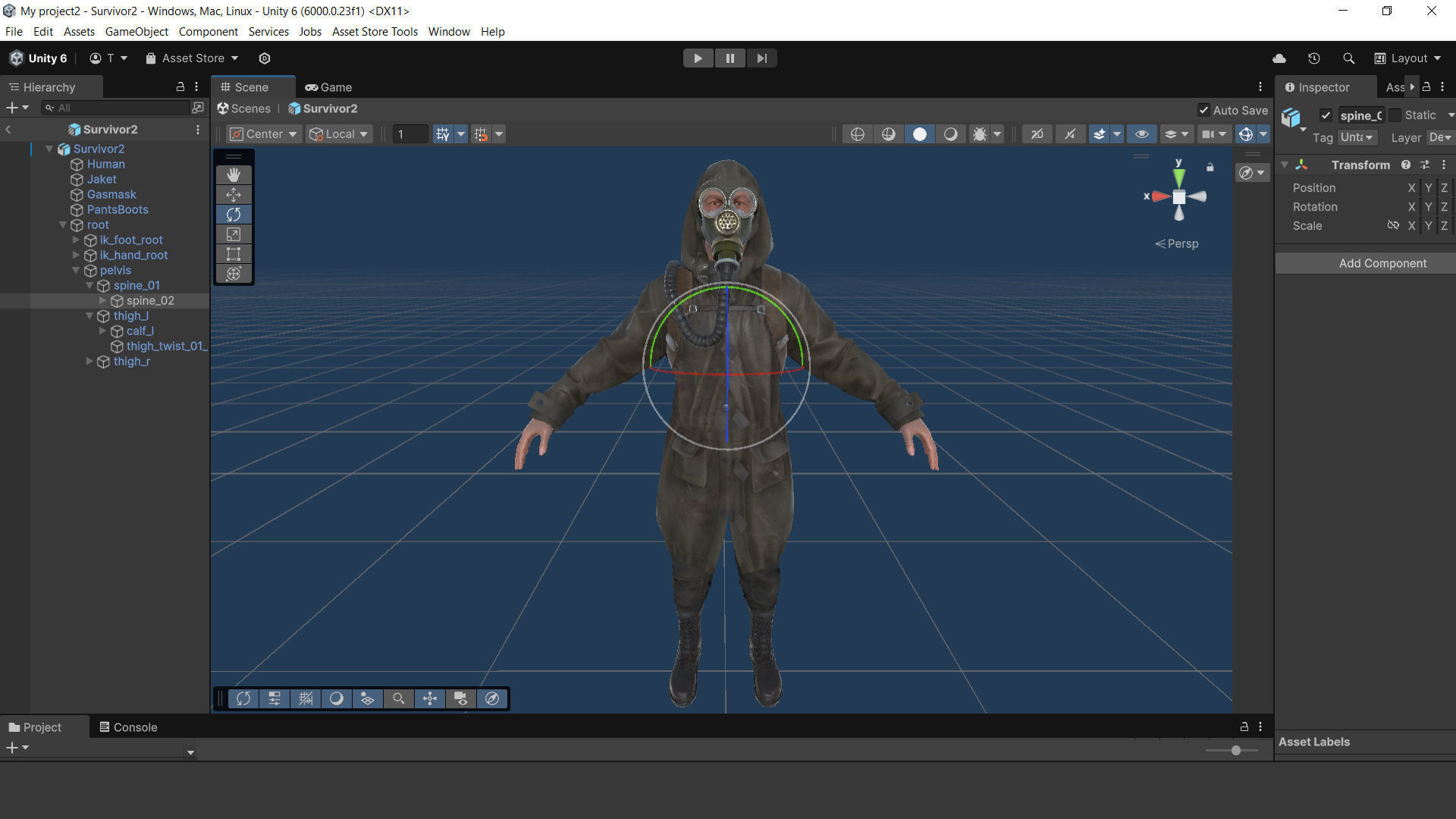 Post apocalyptic survivor 2 Game ready low poly character Low-poly 3D model_24