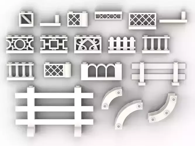 PixelBricks3D - LEGO Fence Pack