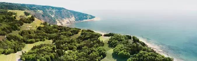 Landscape Coastal Hills Low-poly 3D model
