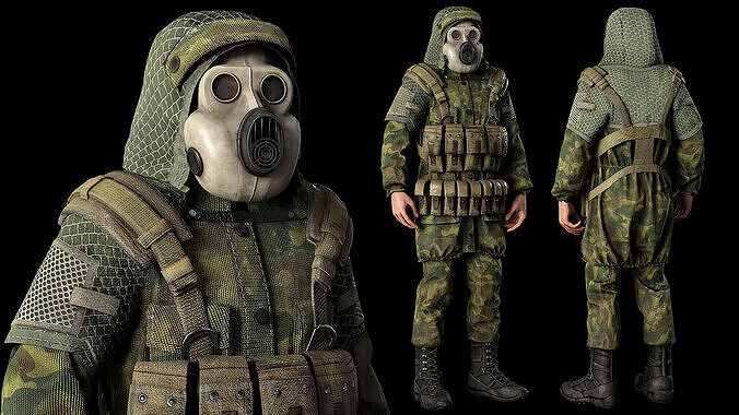 Post apocalyptic survivor 3 Game ready low poly character Low-poly 3D model