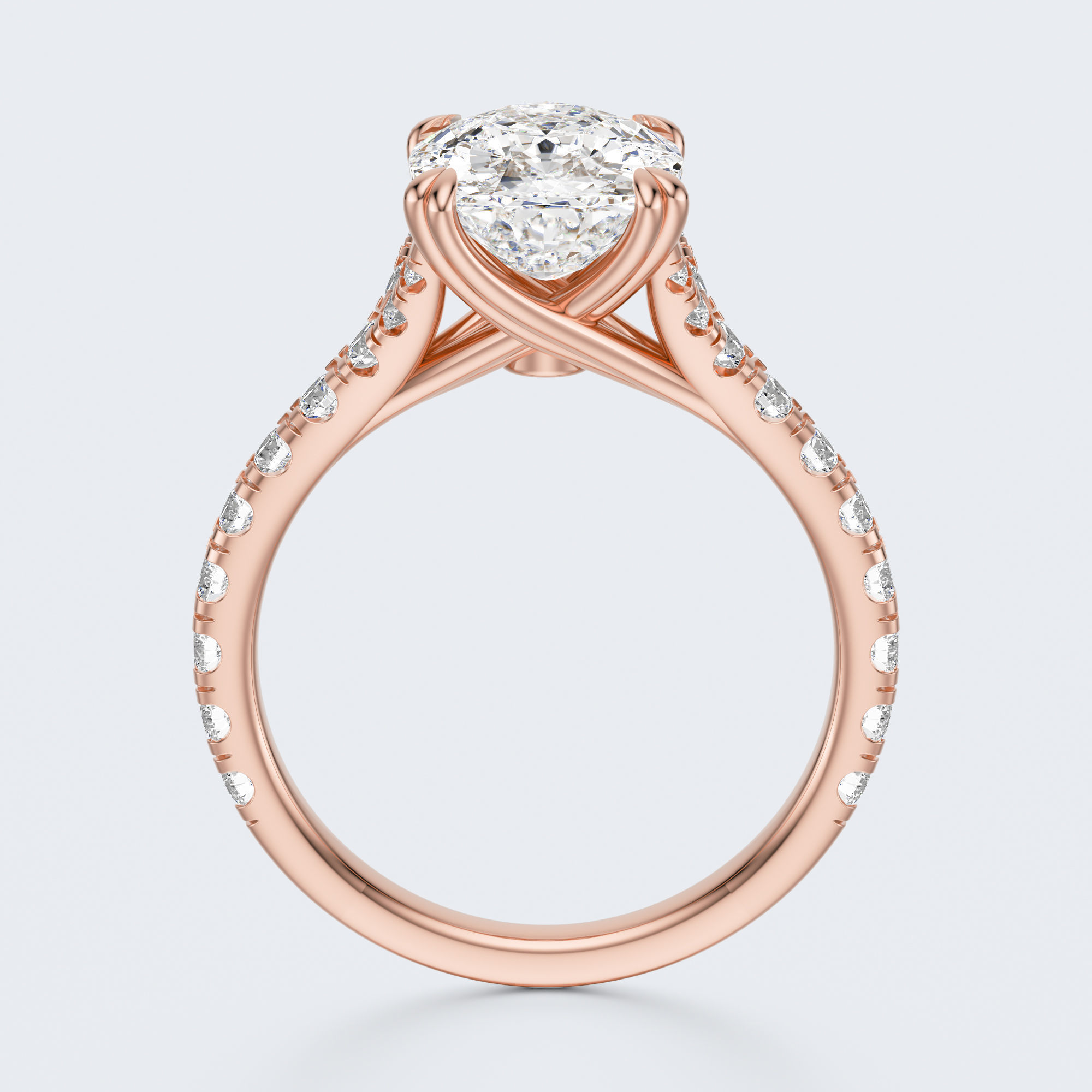 Cushion cut engagement Ring 3D print model_6