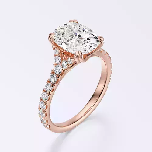 Cushion cut engagement Ring 3D print model