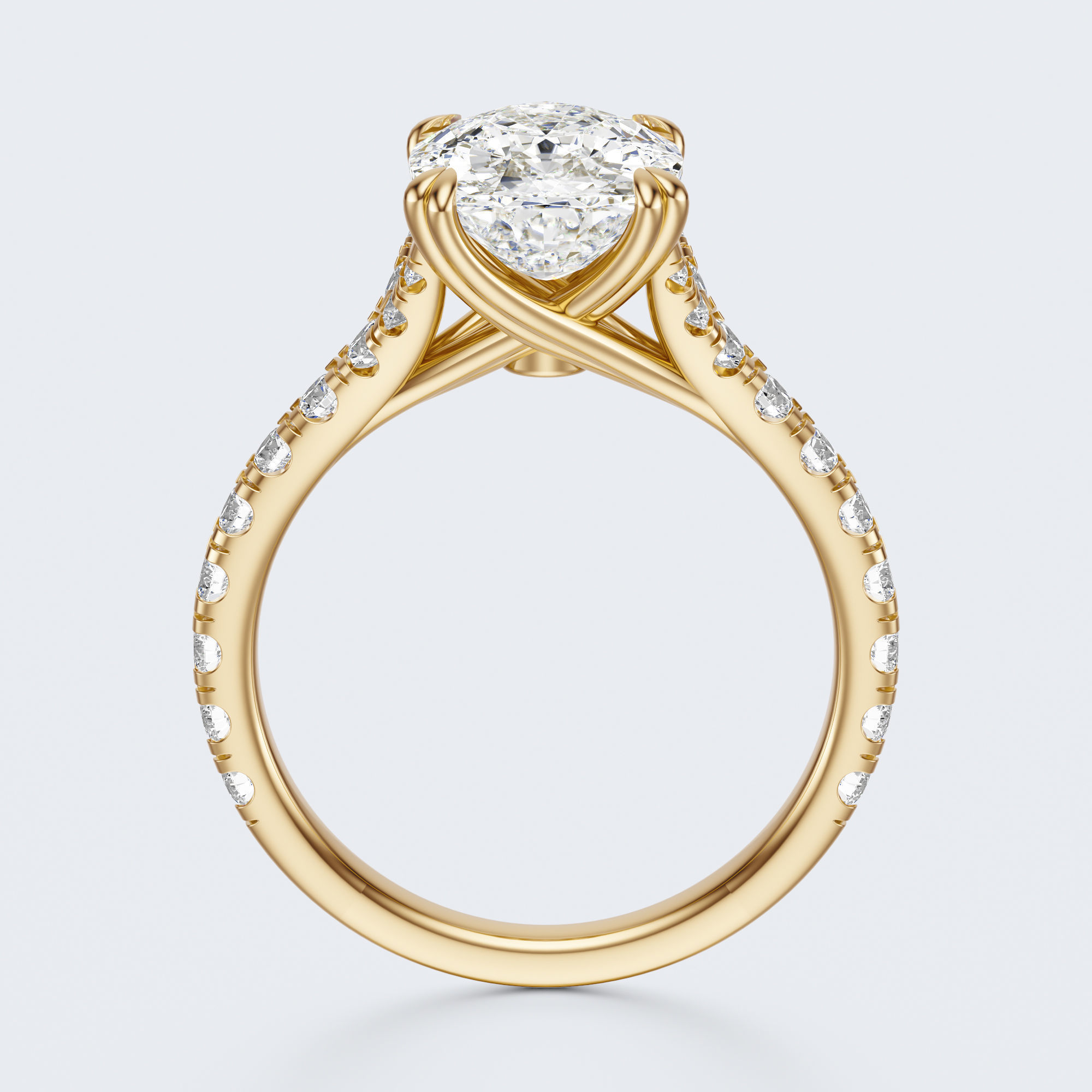 Cushion cut engagement Ring 3D print model_18