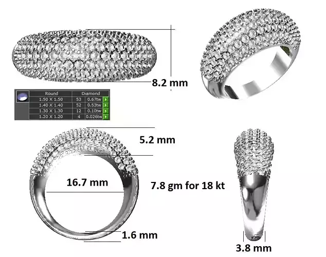 Bridal  design diamond engagement ring for women 3D model