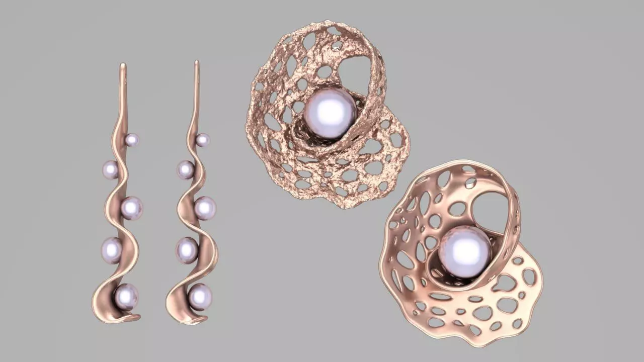 abstract pearl pendants 3D print model