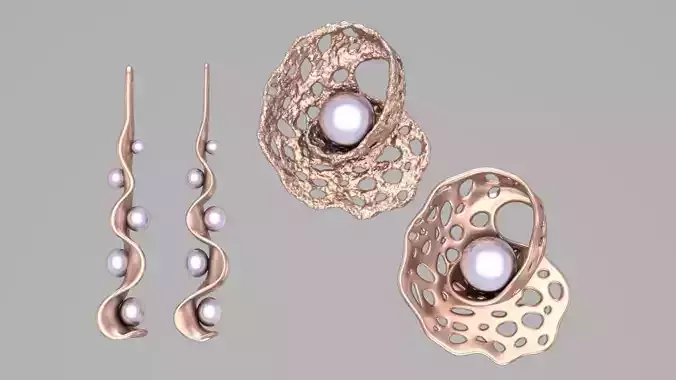 abstract pearl pendants