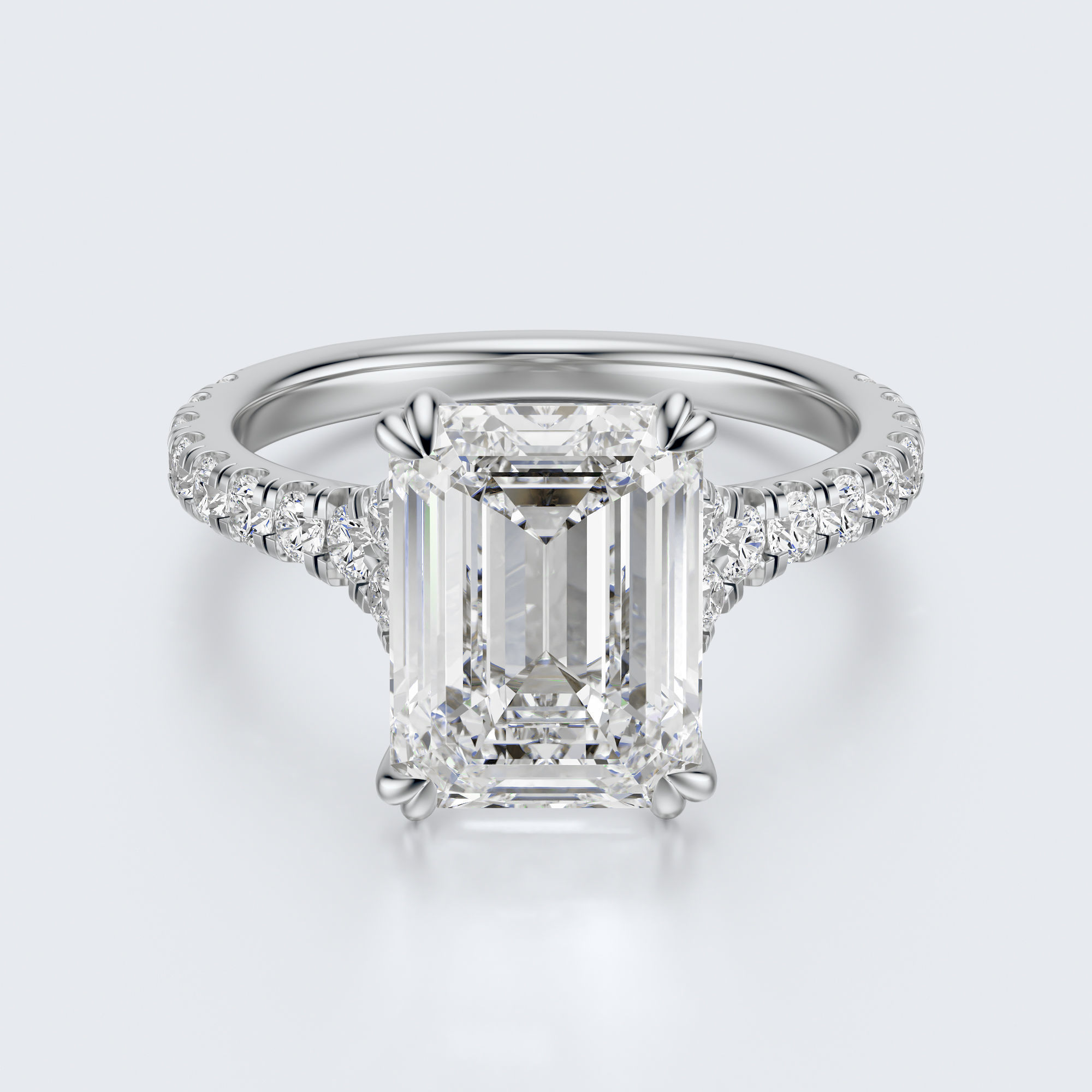 Emerald cut engagement ring 3D print model_16