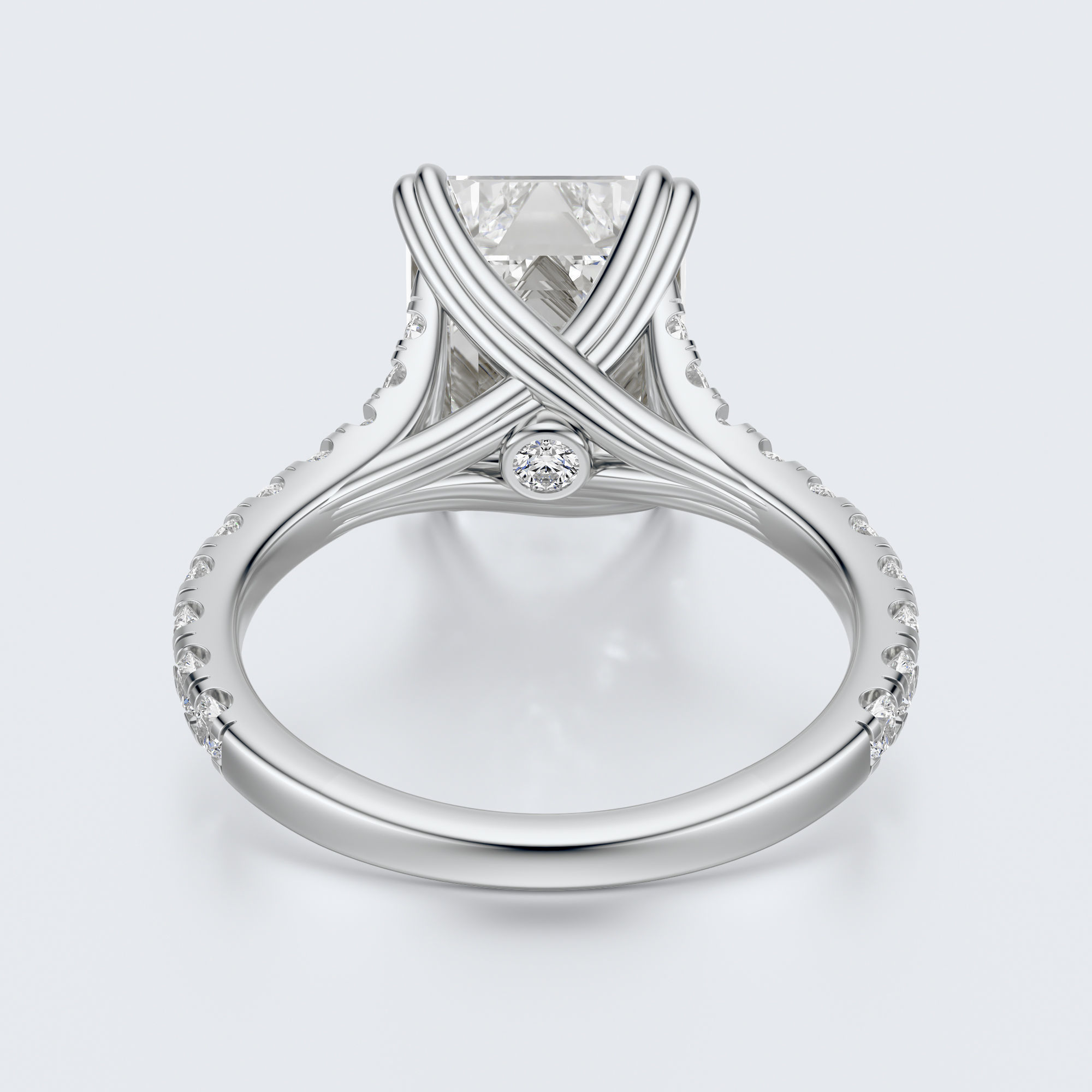 Emerald cut engagement ring 3D print model_11