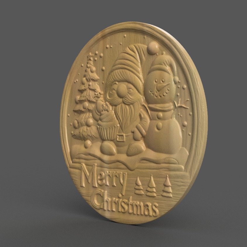 merry Christmas Ornament Tree - Wall Art - clock - Keychain 3D print model_1